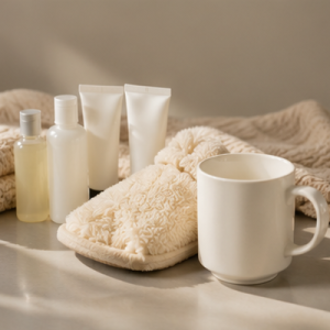 Personal Care Samples + Cosy Slippers + Ceramic Mug Bundle
