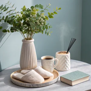 ecommerce_product_405136f6.webp Ceramic Vase + Cosy Slippers + Ceramic Mug + Aromatherapy Diffuser Bundle