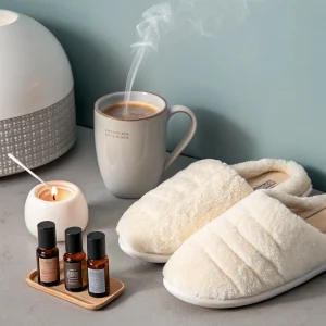 Personal Care Samples + Aromatherapy Diffuser + Cosy Slippers + Ceramic Mug Bundle